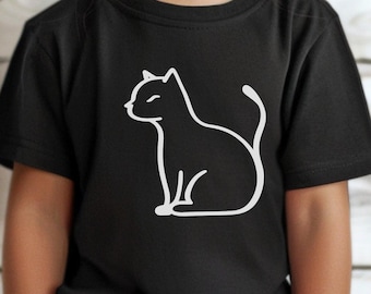 Minimalist Cat T-Shirt, Simple Cat Design, Cat Lover Gift, Cute Feline Tee, Line Art Shirt, Pet Owner Apparel, Animal Graphic TShirt