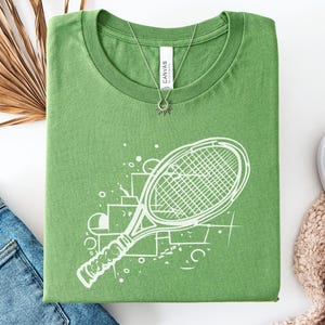 Abstract Tennis Racket Graphic Tee - Minimalist Sports Fan Apparel