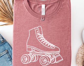 Retro Roller Skate T-Shirt, Vintage Skate Design, 80s Roller Skate Tee, Skateboarding Gift, Roller Skating Shirt, Minimalist Skate Tee