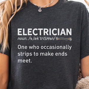 Grappig T-shirt voor elektricien: humor strippen - nieuwigheid beroepkleding