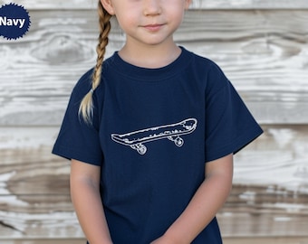 Skateboard T-Shirt, Minimalist Line Art Tee, Cool Skater Gift, Trendy Streetwear Shirt, Urban Style Clothing, Skateboarding Apparel