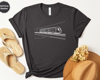 Futuristic Subway Train T-Shirt, Subway Art Tee, Minimalist Train Design, Cool Transportation Shirt, Unique T Shirt