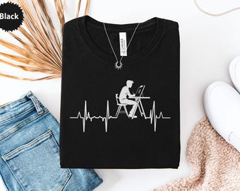 Artist Heartbeat T-Shirt, Drawing Life Tee, Creative Pulse Shirt, Animator Gift, Illustrator T Shirt, Designer Shirt, Artistic Vibe