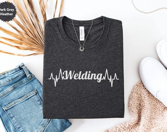 Welding Heartbeat T-Shirt, Welder Gift, Metalworker Tee, Funny Welding Shirt, Welding Life T-Shirt, Welding Passion Shirt, Cool Welder