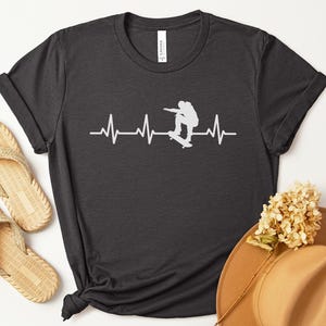 T-shirt de skateboard Heartbeat : cadeau de skateur