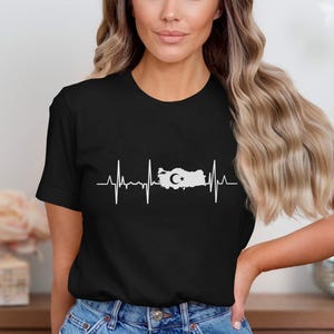 Turkey Heartbeat Map T-Shirt: Turkish Pride Gift