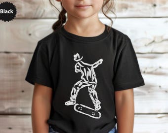 Skateboarder T-Shirt, Abstract Skateboarding Design, Cool Sporty Shirt, Urban Streetwear Tee, Skater Gift, Graphic Tee, Trendy Apparel