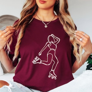 Roller Skate T Shirt, Retro Skate Tee, Roller Girl Gift, Inline Skating Shirt, Quad Skate TShirt, Skateboarding Top, 70s Skate, Derby Shirt