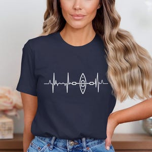 Kayak Heartbeat T-Shirt: Paddling Lover Gift