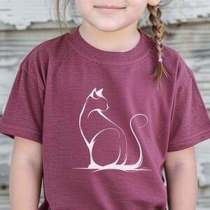 Cute Cat Graphic Tee for Kids, Animal Print Shirt for Children, Casual Outfits for Girls and Boys, Everyday Wear