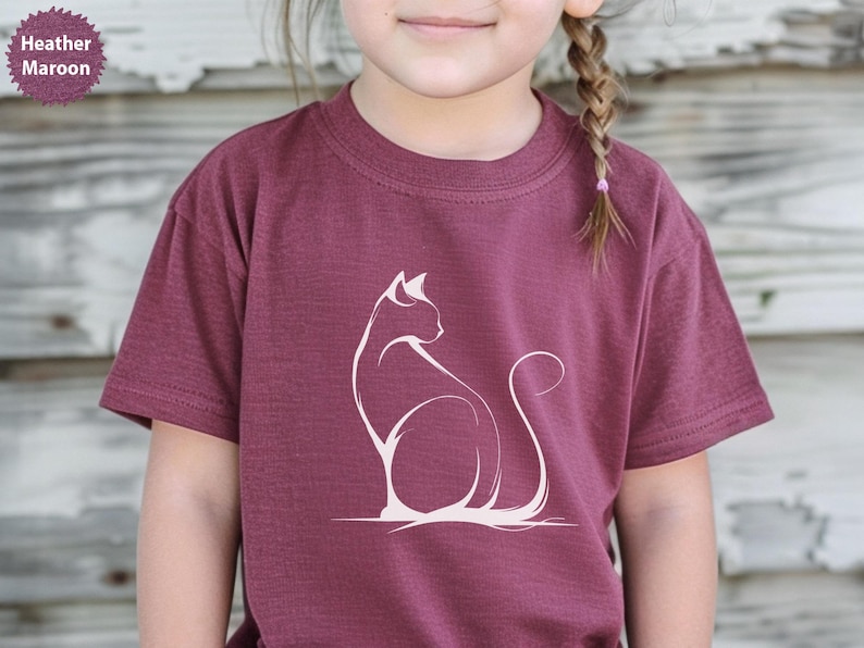 Cute Cat Graphic Tee for Kids, Animal Print Shirt for Children, Casual Outfits for Girls and Boys, Everyday Wear