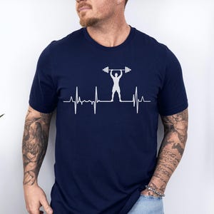 Weightlifting Heartbeat T-Shirt, Gym Lover Tee, Fitness Motivation Shirt, Bodybuilding Gift, Powerlifting Workout Apparel