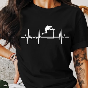 Hurdler Heartbeat T-Shirt, Track and Field, Runner Gift, Athlete T-Shirt, Sports T-Shirt, Hurdling, Running Shirt, Gift for Runner