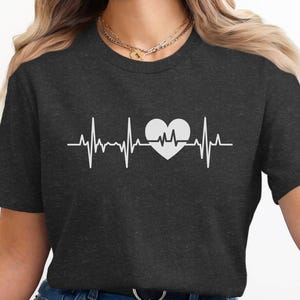 Heartbeat T-Shirt, Love Pulse Tee, EKG Heart Shirt, Medical Shirt, Heartbeat Gift, Nurse T-Shirt, Doctor Tee, Heart Beat Line T Shirt