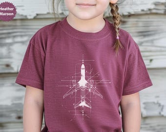 Airplane Blueprint T-Shirt, Aviation Art, Geometric Plane Tee, Pilot Gift, Aircraft Design, Airplane Lover Tee, Minimalist Tshirt