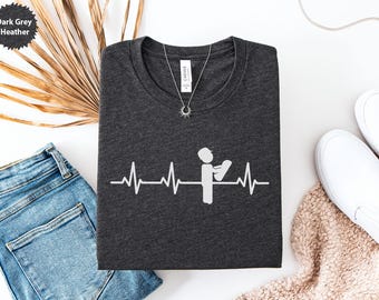 Surveyor Heartbeat T-Shirt, Land Surveyor Gift, Construction Surveyor, Heartbeat T-Shirt, Civil Engineering T-Shirt, Surveying Tee