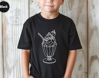 Strawberry Sundae T Shirt, Dessert Lover Gift, Ice Cream Graphic Tee, Minimalist Design, Foodie Apparel, Sweet Treat Clothing