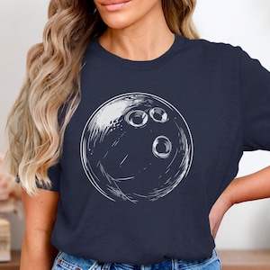 Monochrome Bowling Ball Graphic Tee - Sports Fan Gift