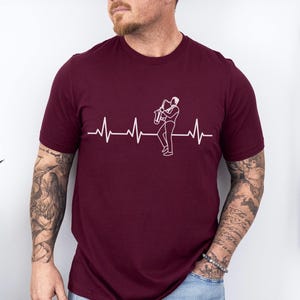 Saxophone Heartbeat T-Shirt: Music Lover Gift