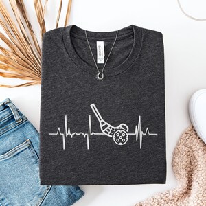 Floorball Heartbeat T-Shirt, Sports Lover Tee, Unique Gift, Game Day Shirt, Team Spirit, Graphic Tee, Stylish Apparel, Floorball Fan Gear