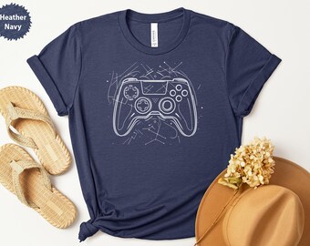 Controller T-Shirt, Gamer Tee, Video Game Gift, Abstract Gaming Design, Console Player Shirt, Controller Art, Gaming Apparel, Gift for Him