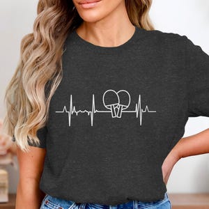 Table Tennis Heartbeat T-Shirt: Ping Pong Player Gift