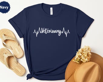 Veterinary Heartbeat T-Shirt, Vet Tech Tee, Animal Doctor Gift, Vet Student Shirt, Future Veterinarian Apparel, Veterinary Medicine T Shirt