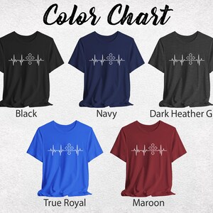 Cross Heartbeat T-Shirt, Faith Graphic Tee, Christian Apparel, Religious Gift for Men, Inspirational Shirt, Spiritual Clothing