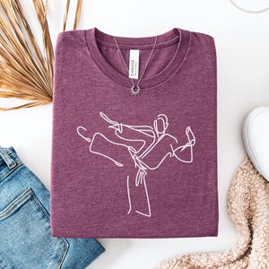 Karate Stance Line Art, Minimalist Martial Arts, Graphic Design T-Shirt, Unique Black and White Tee, Minimal Art Shirt, Karate Gift