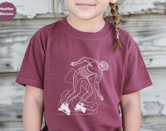 Roller Skater T-Shirt, Minimalist Line Art Tee, Retro Style, Unique Graphic Tee, Skater Gift, Roller Skate Lover, Trendy Tshirt Design