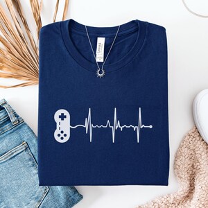 Gaming Heartbeat T-Shirt, Gamer Pulse Design, Video Game Lover Tee, Console Controller Graphic, Gift for Geeks, EKG Line Shirt