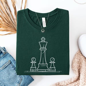 Camiseta del Rey del Ajedrez, Diseño Minimalista de Juego, Camiseta de Juego de Mesa, Camiseta de Estrategia, Idea de Regalo para Jugadores, Camiseta con Gráfico Sencillo, Ropa para Amantes del Ajedrez