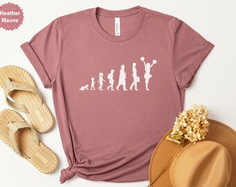 Cheerleader Evolution T-Shirt, Women's Growth T-Shirt, Future Cheerleader Shirt, Girl's Dream Tee, College Graduate Cheerleader T-Shirt