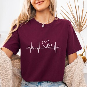 Heartbeat Love T-Shirt, Valentine T-Shirt, Heartbeat Shirt, Nurse T-Shirt, Doctor T-Shirt, Gift for Her, Medical T-Shirt, Love T-Shirt