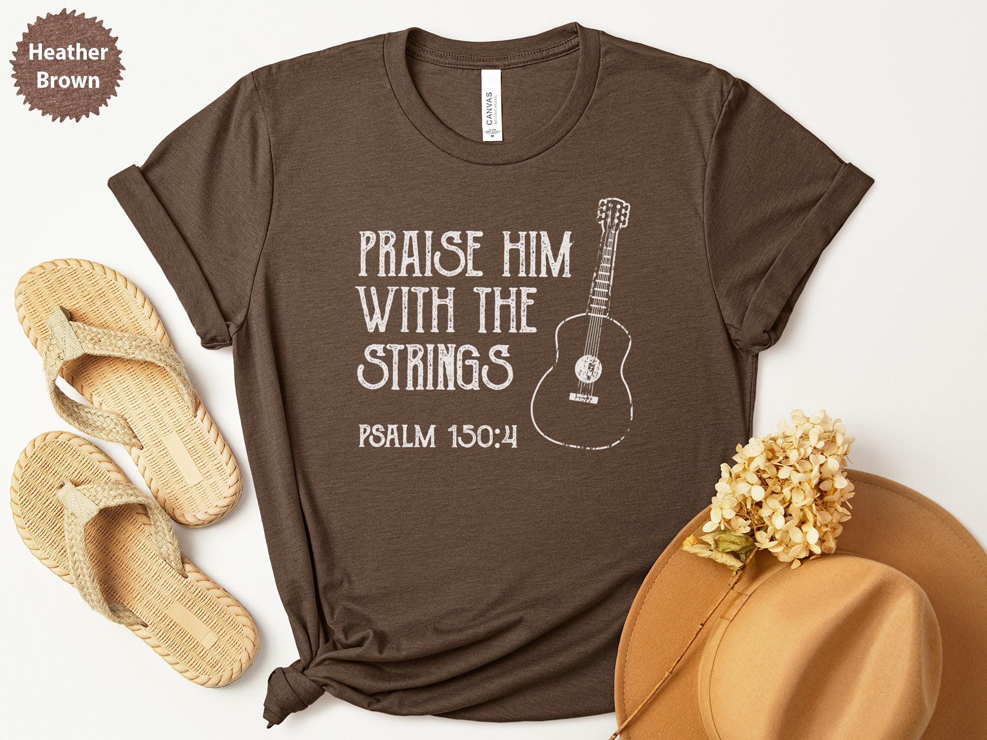 T-shirt Graphique Rare Playin' Guitar My Favorite Strings Recto-verso, Taille M, Marque Hanes - Occasion Très Bon état