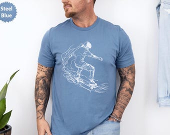 Skateboarder T Shirt, Extreme Sports T Shirt, Cool Skater T Shirt, Urban Style Tee, Streetwear T Shirt, Skateboard Art Tee