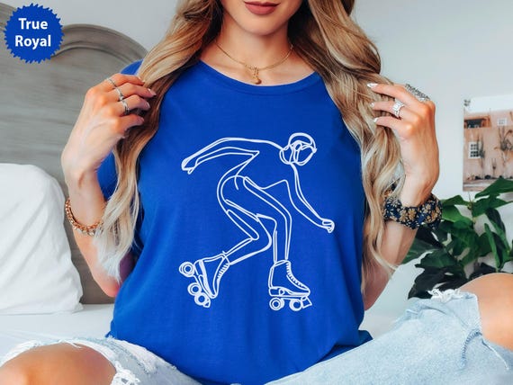 Roller Skating T Shirt, Retro Skate Tee, Vintage Style Roller Skates, Minimalist Line Art, 80s Vibes, Fun Skating Shirt
