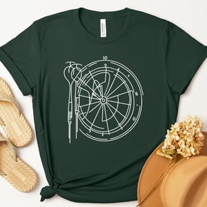 Dartboard T-Shirt, Dart Player Gift, Minimalist Design, Unique Sports Tee, Cool Dart Throwing Shirt, Target Practice Apparel
