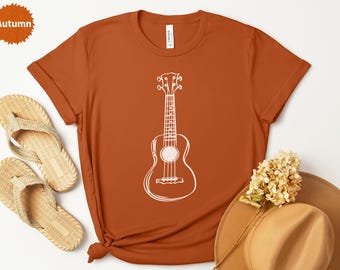 Ukulele T-Shirt, Musical Instrument Tee, Musician Gift Idea, Band Outfit, Ukulele Lover Present, Simple Design, Ukulele Art Shirt