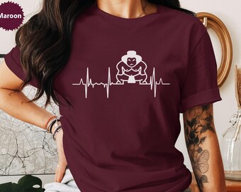 Sumo Wrestler Heartbeat T-Shirt, Japanese Culture Tee, Wrestling Fan Gift, Japan Sports, Unique Sumo Design, Funny Workout, Cool Athlete Tee