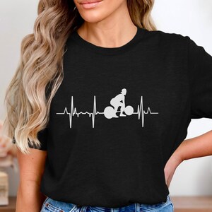 Weightlifting Heartbeat T-Shirt: Gym Workout Apparel