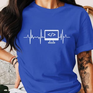 Programmer Heartbeat T-Shirt, Coding Lover Tee, Computer Science Gift, Developer Life, Tech Enthusiast Shirt, Software Engineer Apparel