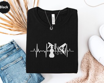 Hairdresser Heartbeat T-Shirt, Cosmetology Life Line, Hair Stylist Tee, Salon Professional, Gift for Hairdresser, Hairstylist Apparel