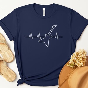 Guitar Heartbeat T-Shirt: Musician Gift, Rock and Roll Tee
