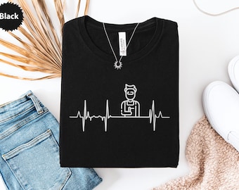 Welding Heartbeat T-Shirt, Welder Gift Idea, Welding Tee, Metal Worker Shirt, Occupation Gift, Welding Lover Apparel