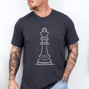 Minimalistisches Schach König T-Shirt: Strategie Spiel T-Shirt, Schach Liebhaber Geschenk