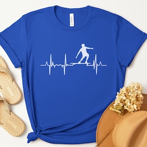 T-shirt de battement de coeur de skateboard : t-shirt cadeau de skateur