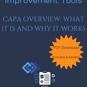 Example Capa Worksheet CAPA Overview & 5 Whys Root Cause Analysis Example (printable PDF) - Etsy