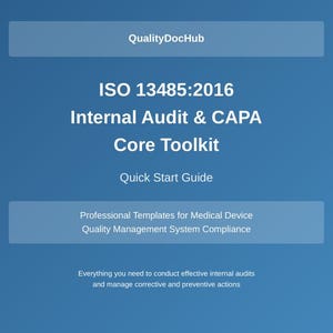 ISO 13485 Internrevision och CAPA-verktygslåda | Mallar för medicinteknisk kvalitet
