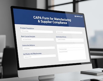 CAPA Form Template: Corrective Action Plan, Quality Assurance (PDF Printable)